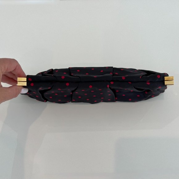 DOLCE & GABBANA BLACK AND RED POLKA DOT HARD GOLD CASE CLUTCH NWOTS! - Picture 11 of 17